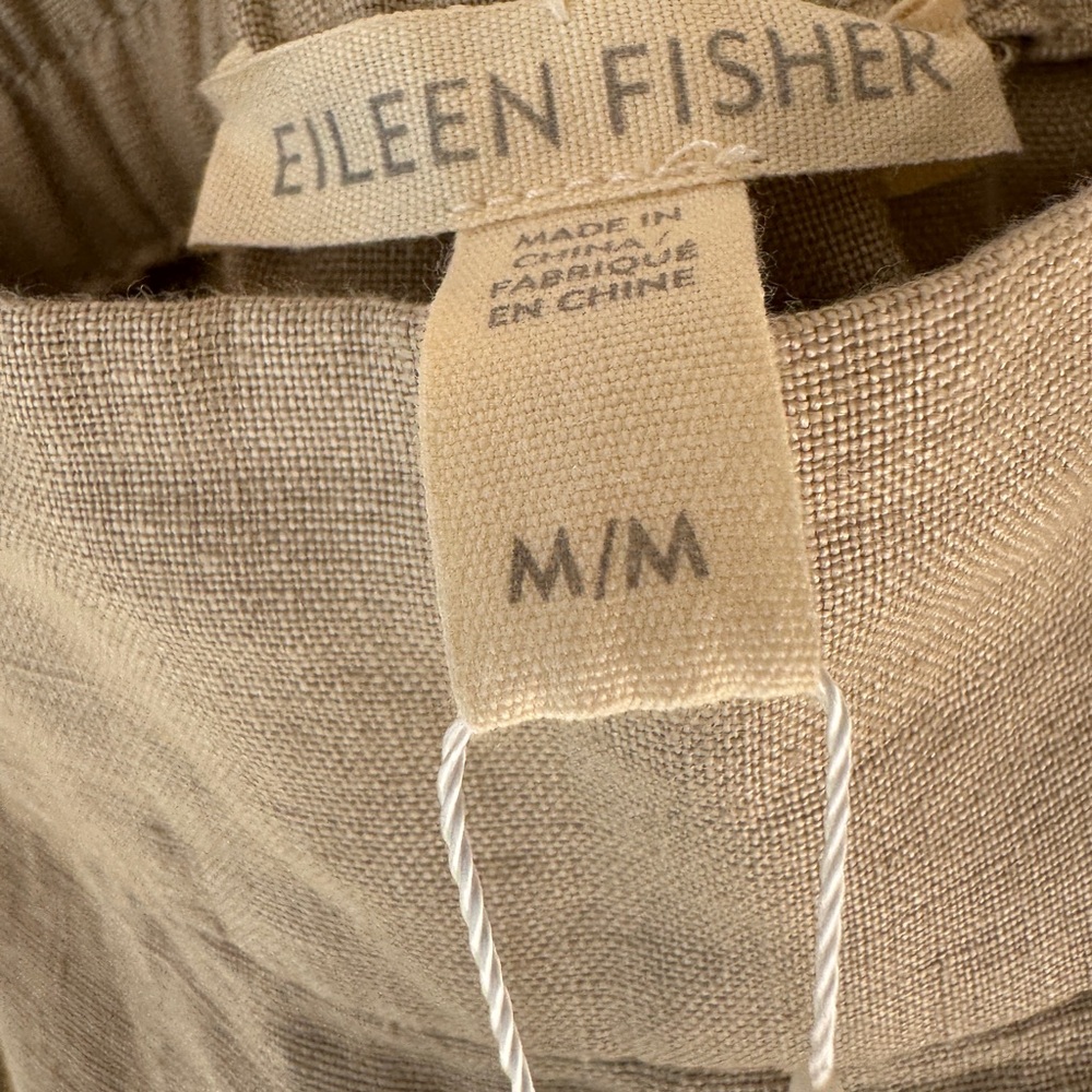 Eileen Fisher Undyed Natural Linen Pants M
